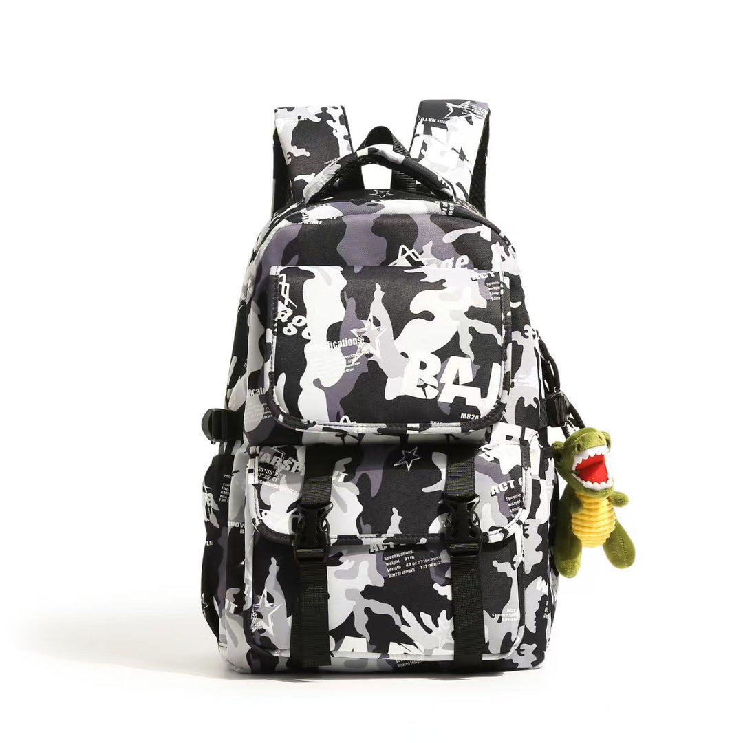 Multifunctional backpack with robust camouflage pattern and large compartments Stornfield