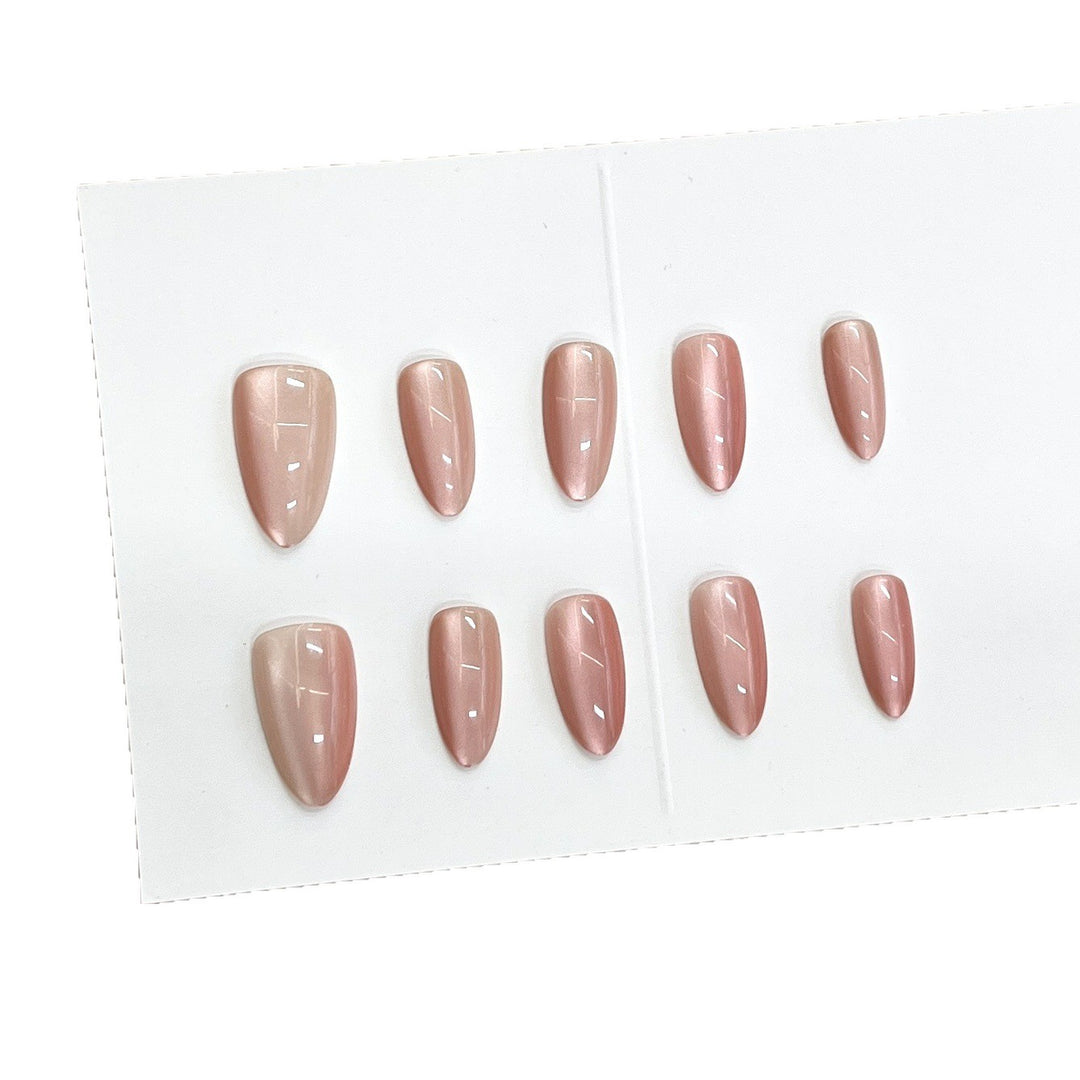 Glossy Almond-Shaped Press-On Nail Set Stornfield 1787225130
