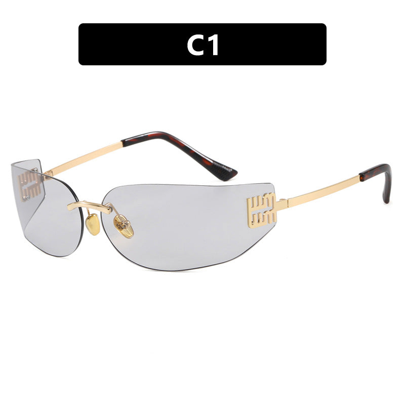 Women's futuristic designer sunglasses with unusual frame and UV protection Stornfield