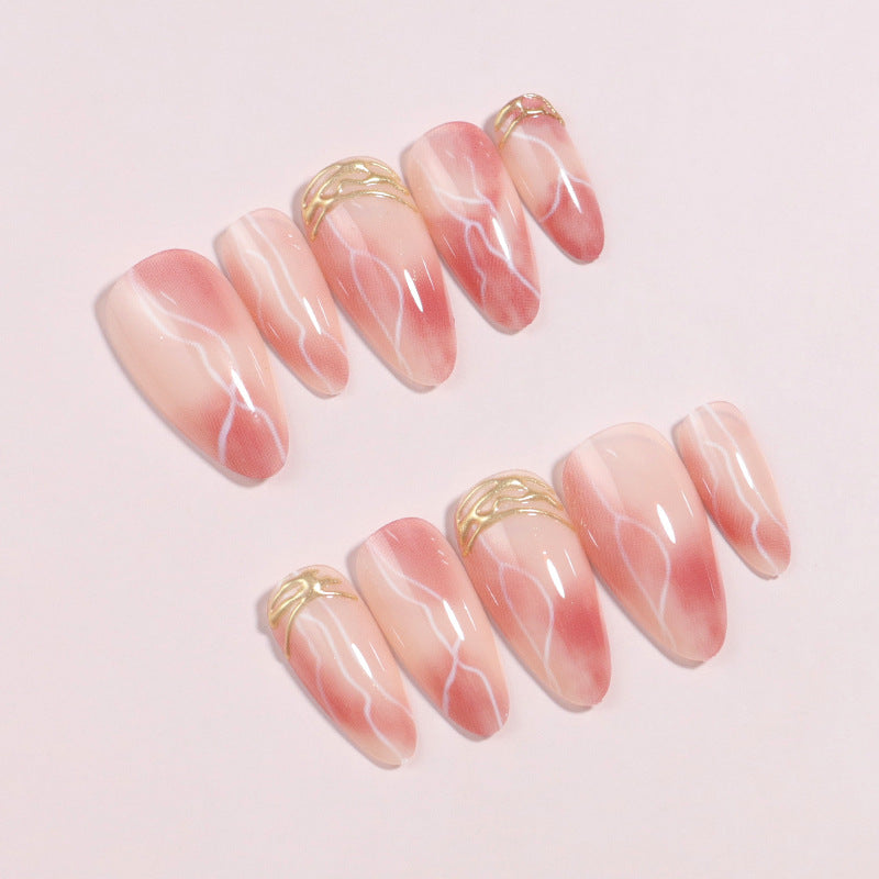 Premium Marble Effect Press-On Nail Set Stornfield