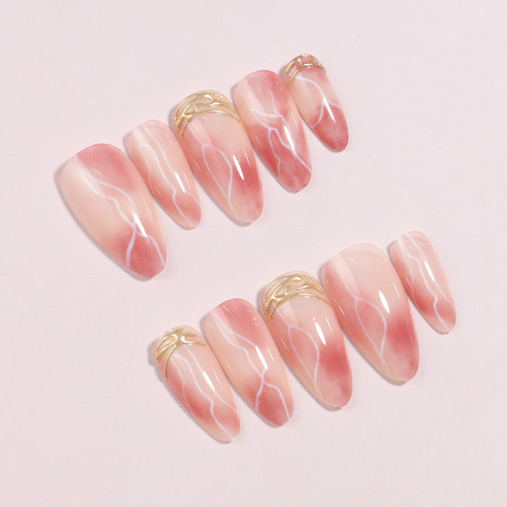 Premium Marble Effect Press-On Nail Set Stornfield