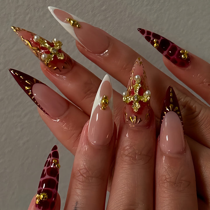 Glamorous Decorative Stiletto Press-On Nail Set Stornfield