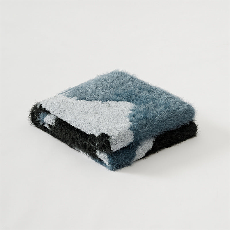 Oversized Plush Shaggy Abstract Jacquard Throw Blanket