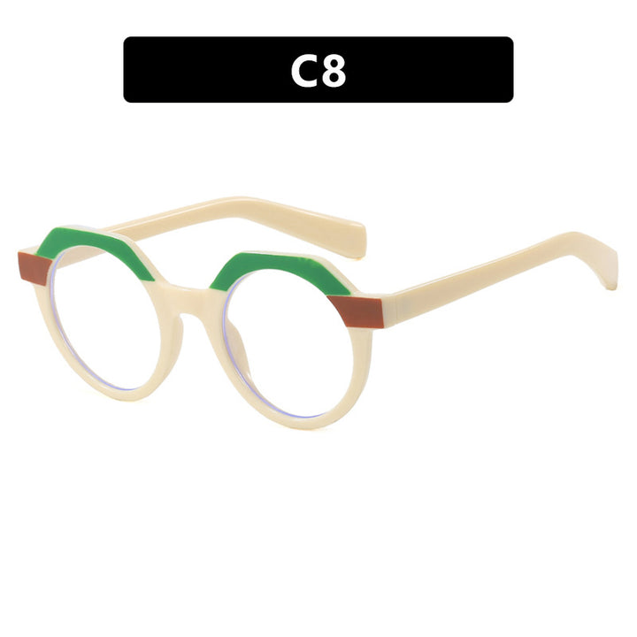 Ladies extravagant round sunglasses with colored accented frame Stornfield