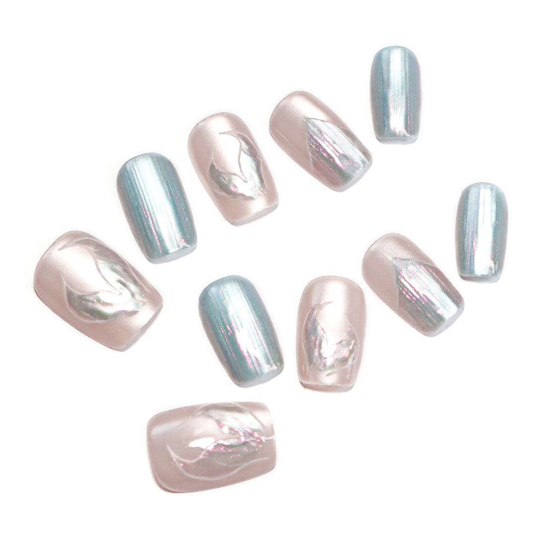 Artistic Nail Tips with Floral Design Stornfield