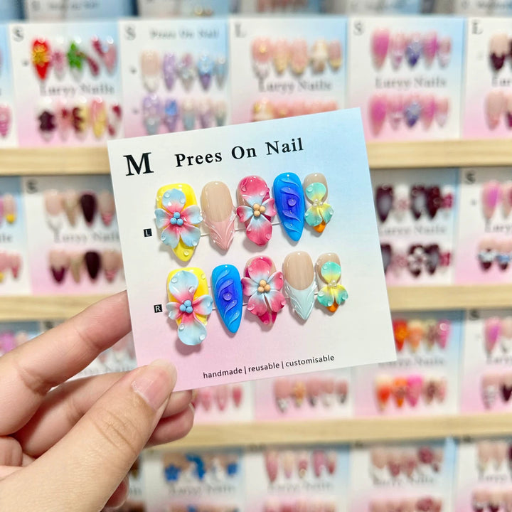 Customizable Handcrafted Press-On Nail Art Set