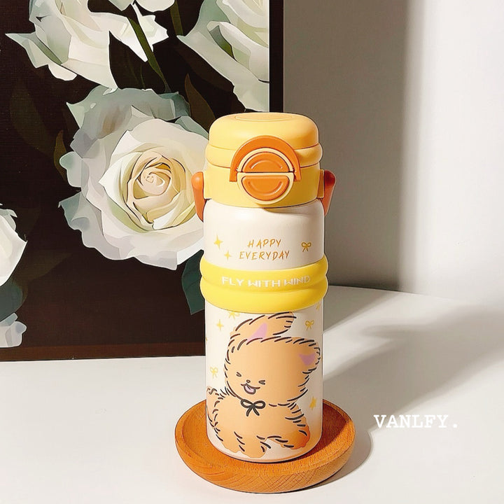 Women’s Insulated Water Bottle with Convenient Flip Cap and Cute Animal Design Stornfield
