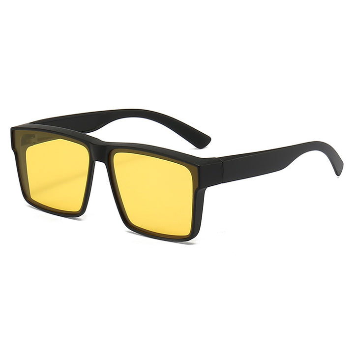 Wide Lens Square Frame Sunglasses
