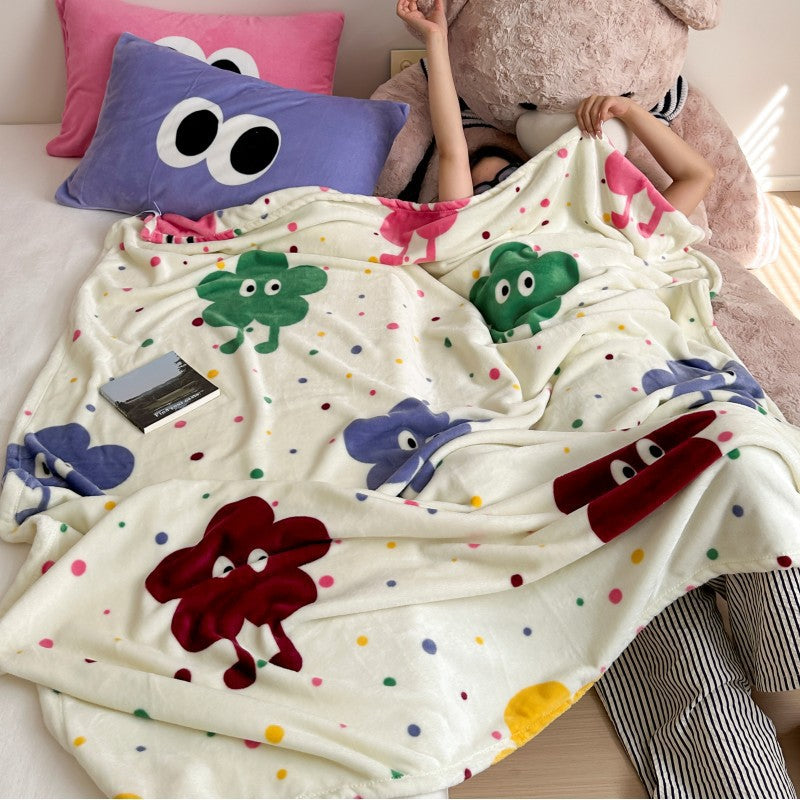 Cozy Plush Cartoon Dog-Themed Throw Blanket