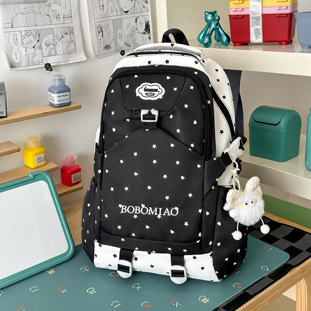 Stylish Star-Patterned School Backpack Stornfield