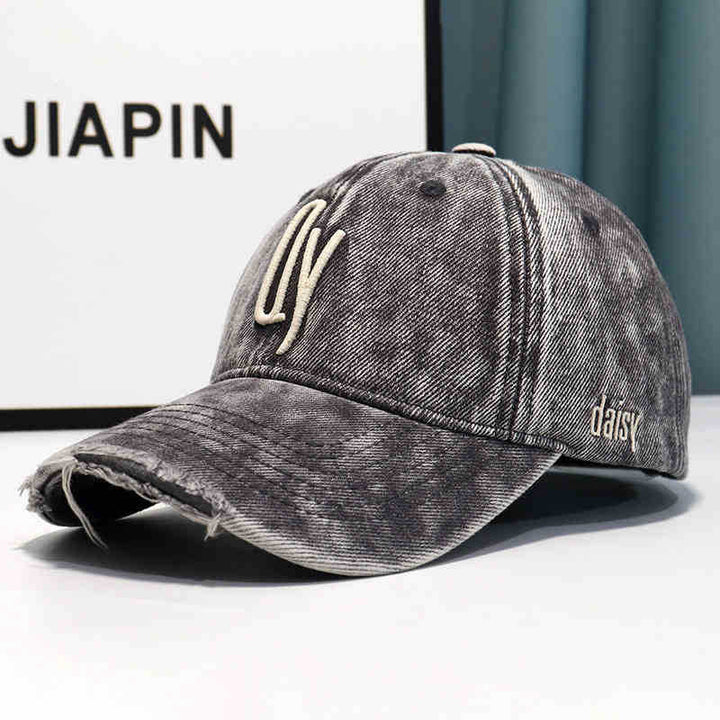 Women's Distressed Denim Embroidered Baseball Cap Stornfield