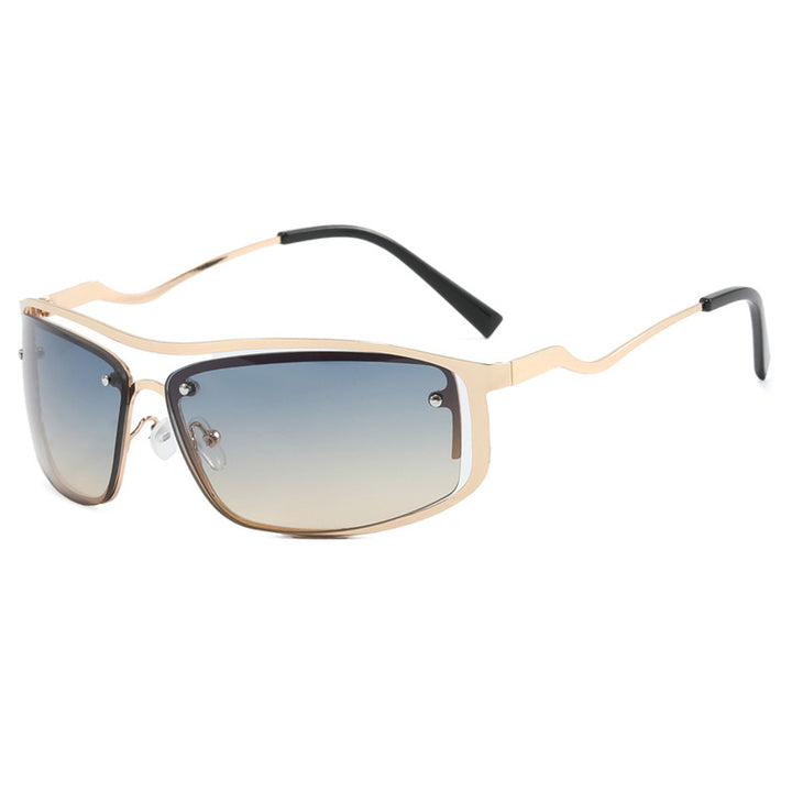 Women’s futuristic sunglasses with an elegant metal frame and high-transparent lenses Stornfield