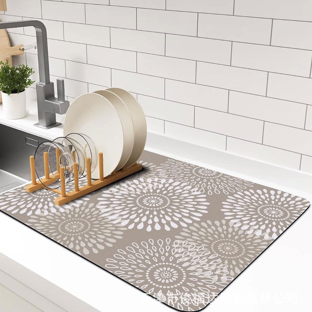Stylish Marble-Effect Kitchen Mat Stornfield