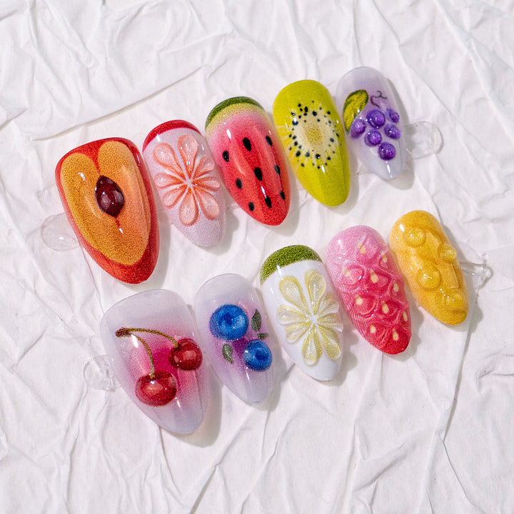 Fruit-Themed Press-On Nail Art Set Stornfield