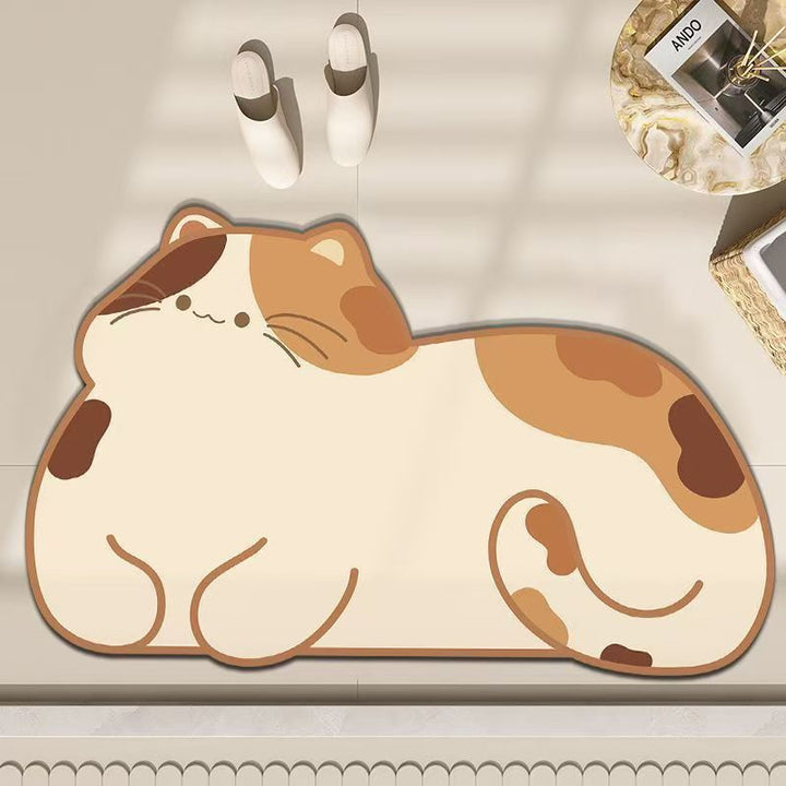 Cat-Shaped Bathroom Mat