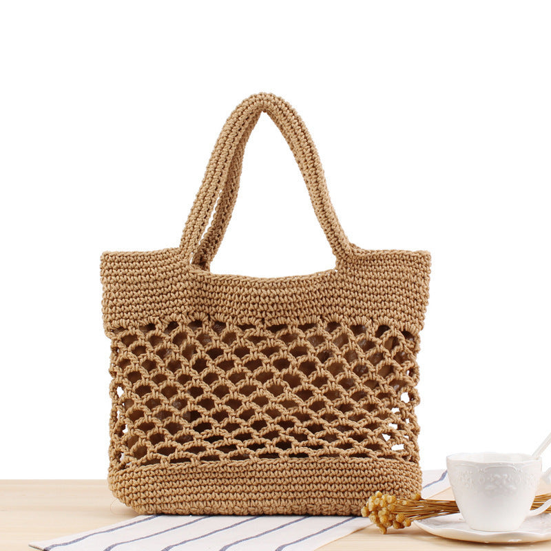 Macrame Beach Bag with Innovative Mesh Design Stornfield