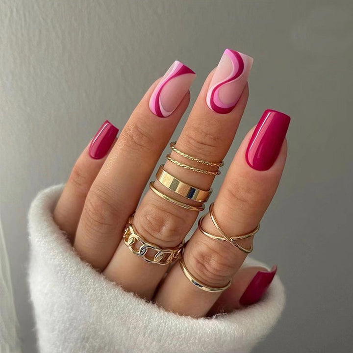 Artistic acrylic nails with elegant color gradients and glitter Stornfield