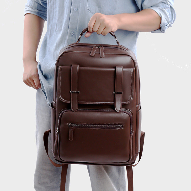 Stylish Multi-Compartment Leather Backpack Stornfield