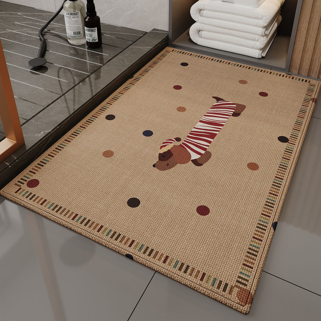 Adorable Dog-Themed Non-Slip Bath Mat