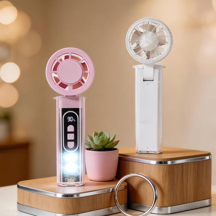 Ladies portable hand fan with USB connection and LED lighting Stornfield