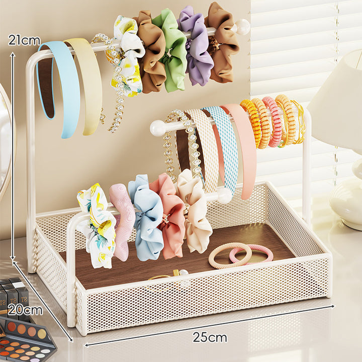 Tiered Mesh Hair Accessory and Jewelry Organizer Stand