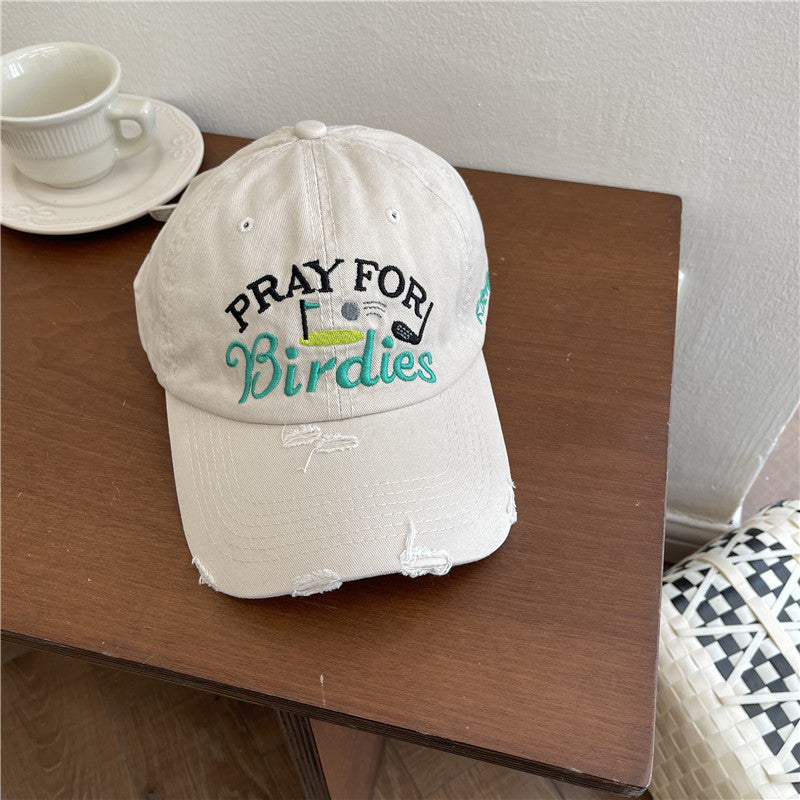 Women's Casual Distressed Embroidered Baseball Cap Stornfield