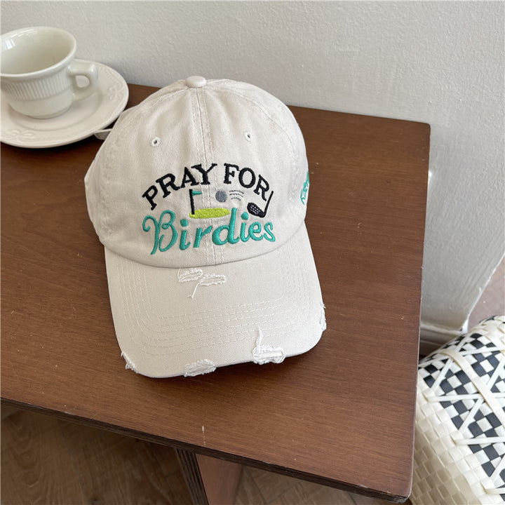 Women's Casual Distressed Embroidered Baseball Cap Stornfield