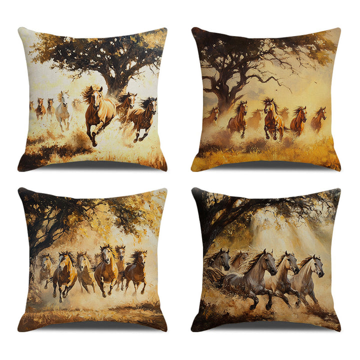 Artistic Animal Illustration Pillow
