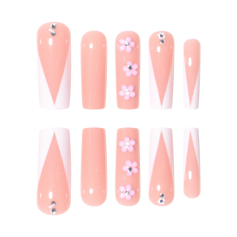 Floral Embellished Press-On Nails Stornfield