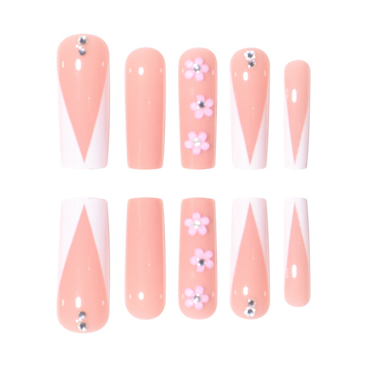 Floral Embellished Press-On Nails Stornfield
