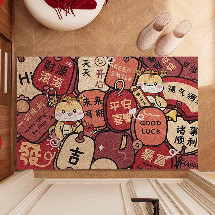 Motivational Flower Print Floor Mat