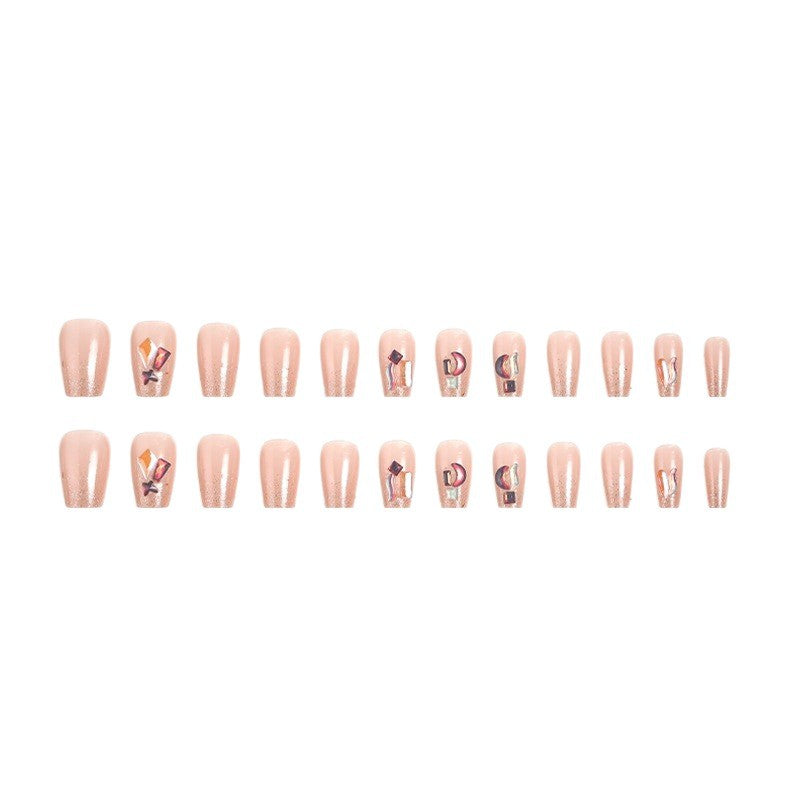 High-quality artificial nail set with glitter and holographic accents Stornfield