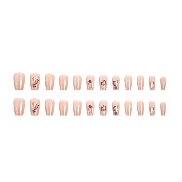 High-quality artificial nail set with glitter and holographic accents Stornfield
