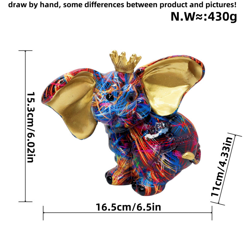 Artistic elephant figure with football motif Stornfield