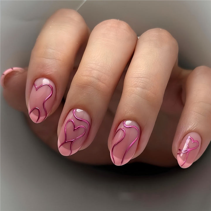 Artistic Heart Design Press-On Nails Stornfield