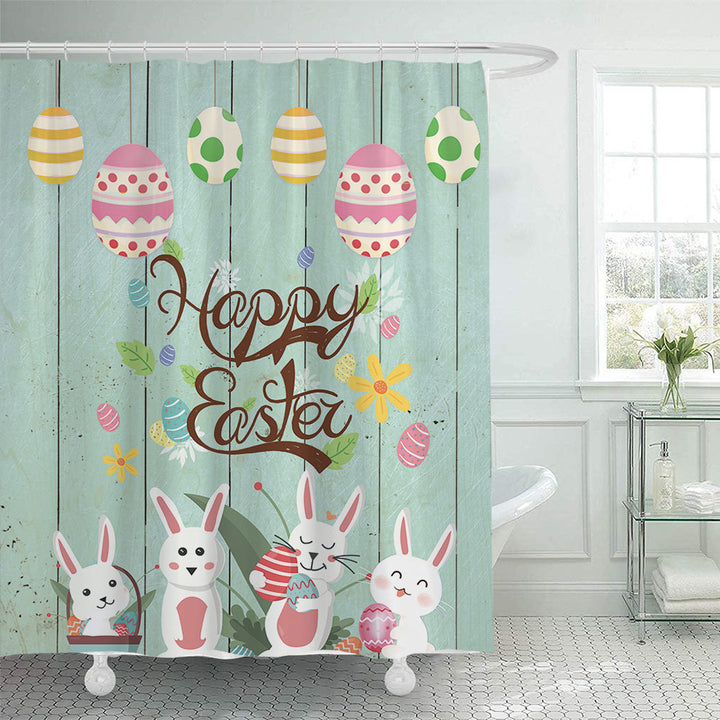 Whimsical Bunny Print Shower Curtain Stornfield