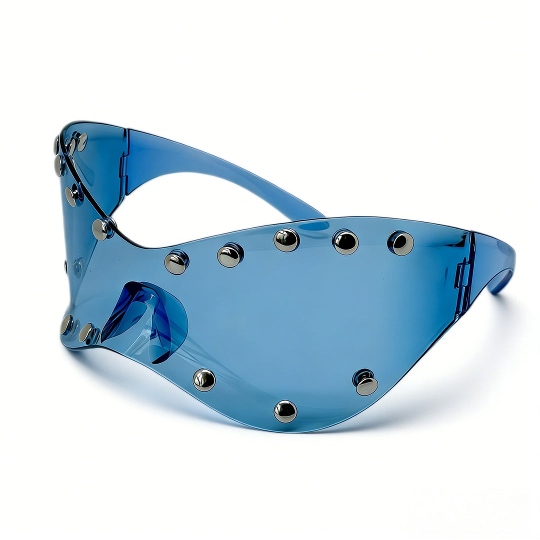 Women's futuristic designer sunglasses with decorative metal elements Stornfield