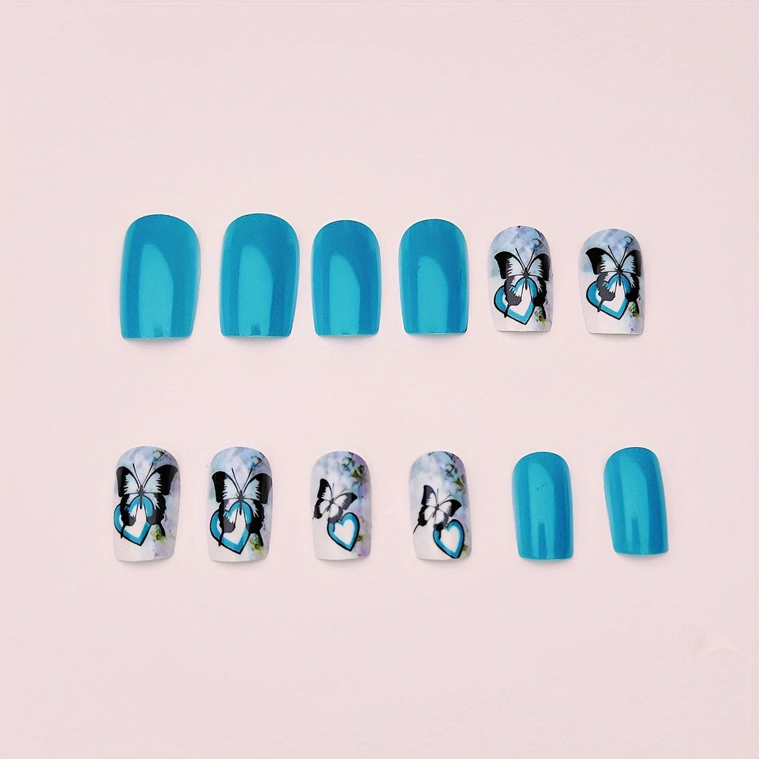 Artificial artificial nails with detailed butterfly design Stornfield