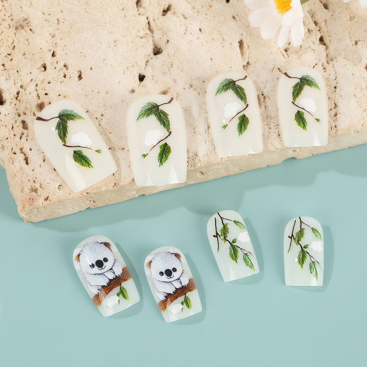 Creative panda design artificial nails Stornfield