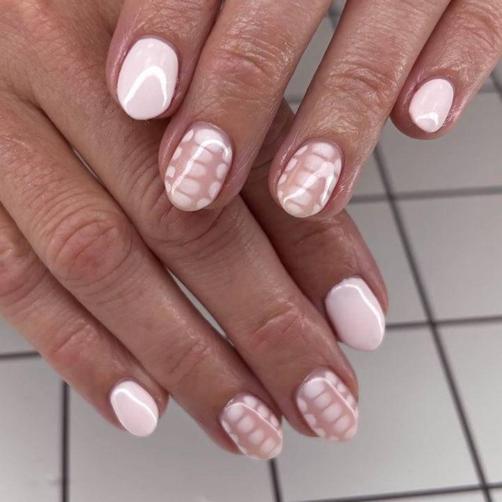 Artistic nail art with elegant lines and delicate design Stornfield