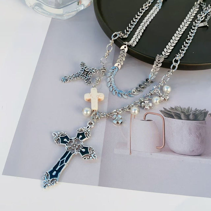 Layered Cross Pendant Necklace Stornfield