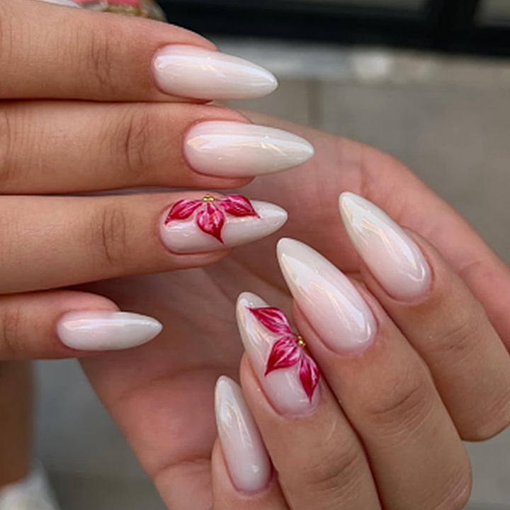 Artificial nails with floral designs Stornfield