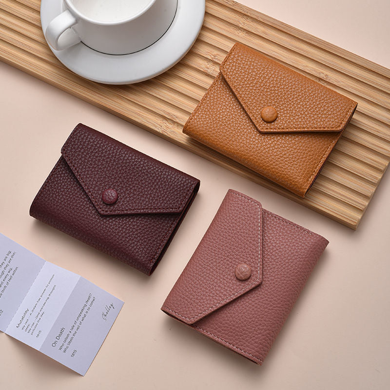 Textured Leather Cardholder Wallet