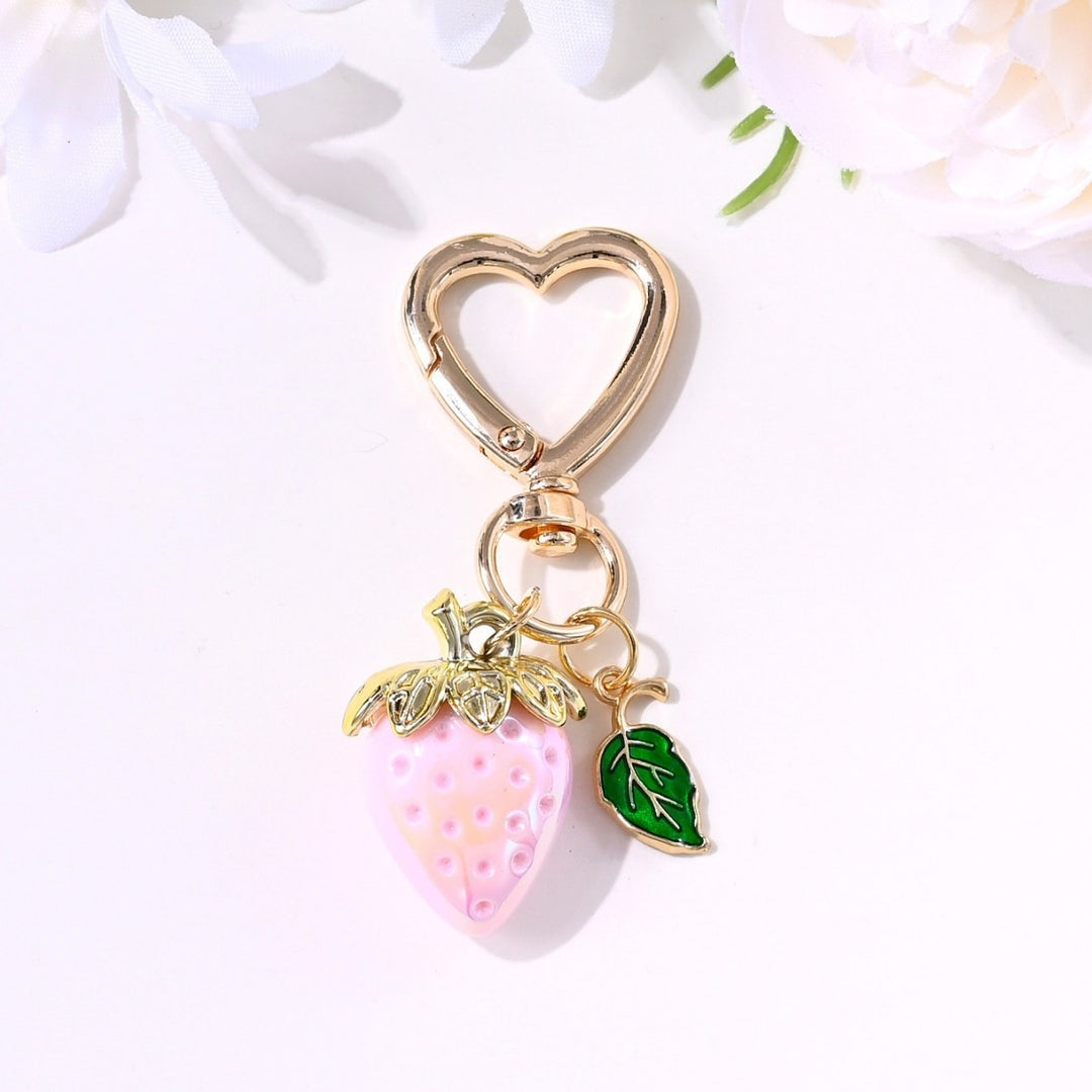 Keychain with Fruity Strawberry Design Stornfield