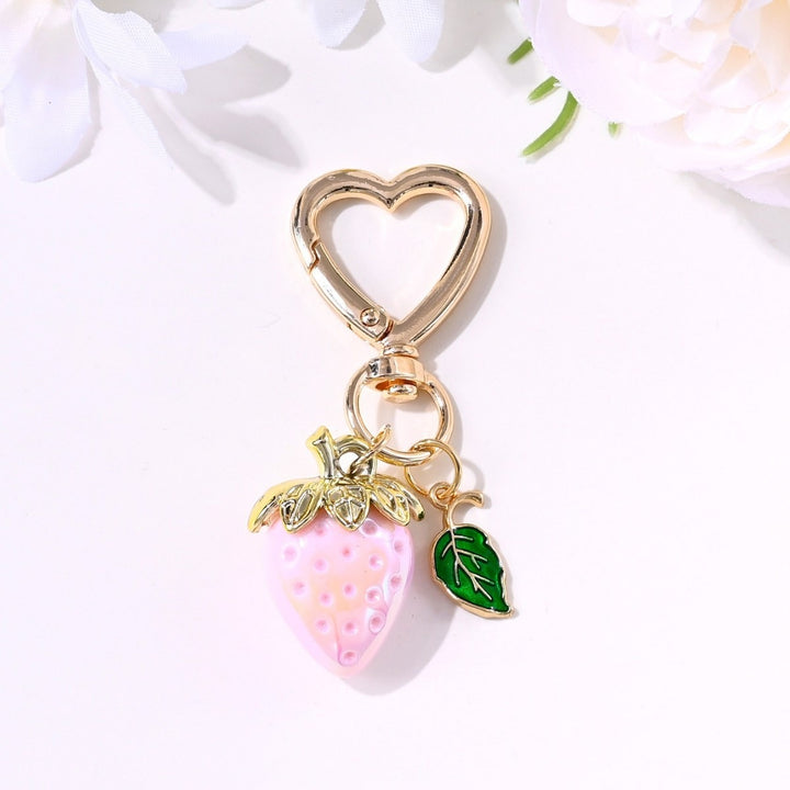 Keychain with Fruity Strawberry Design Stornfield