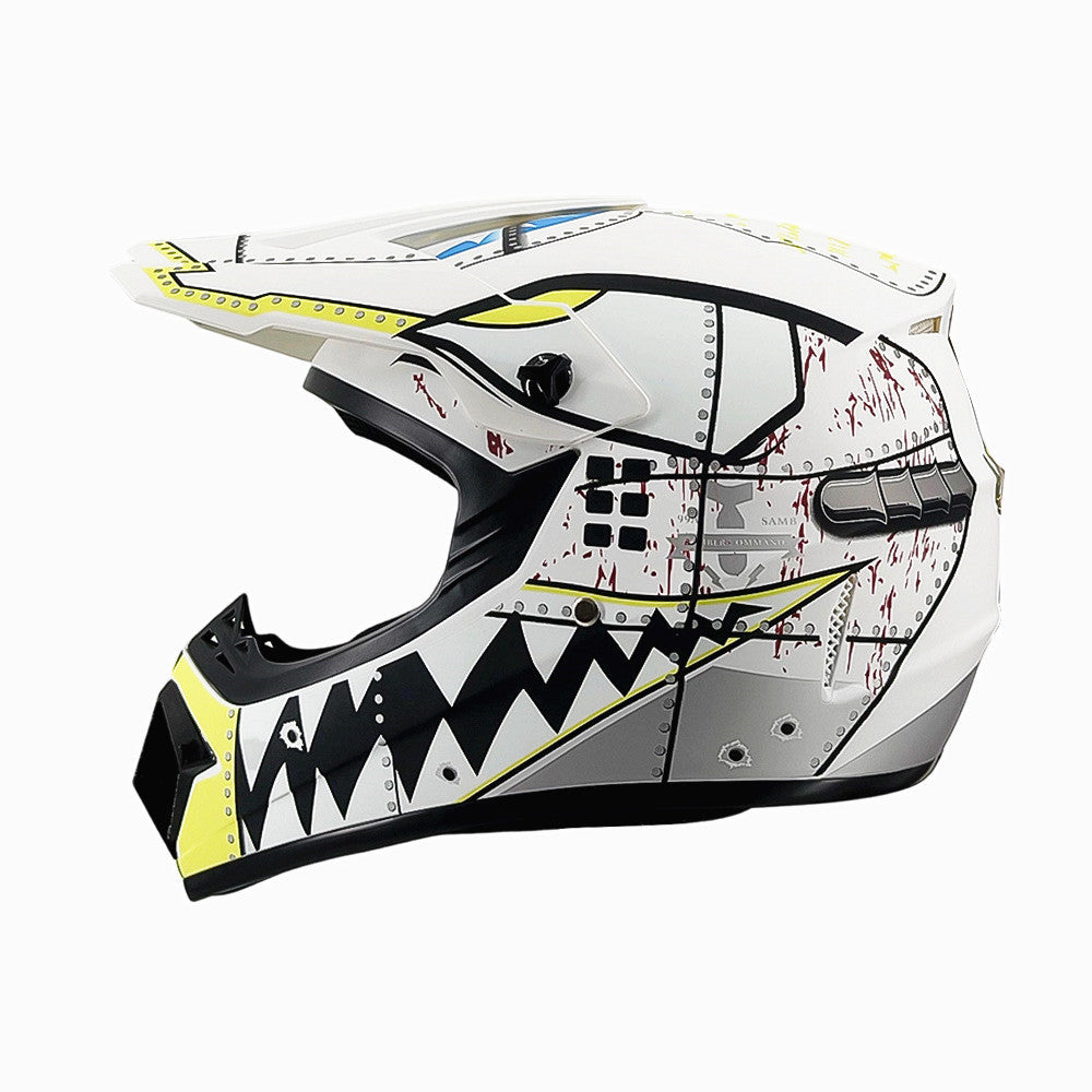 full-face motocross helmet with extended visor and reinforced chin guard Stornfield
