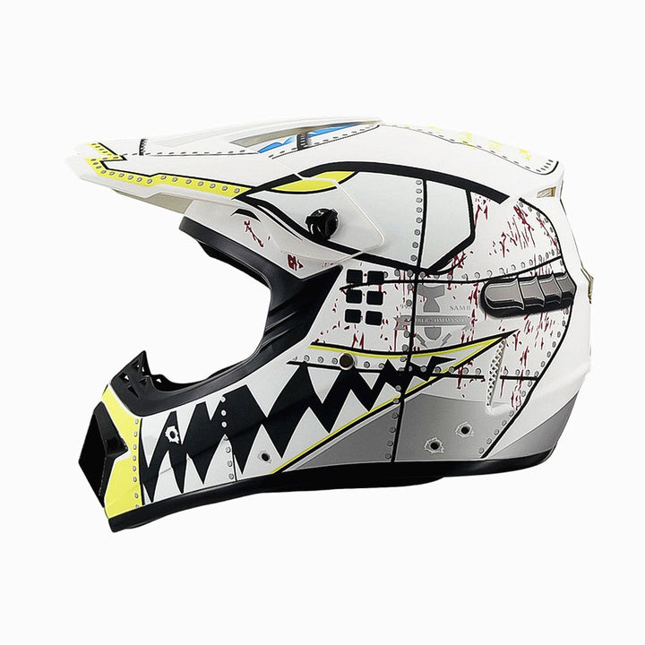 full-face motocross helmet with extended visor and reinforced chin guard Stornfield