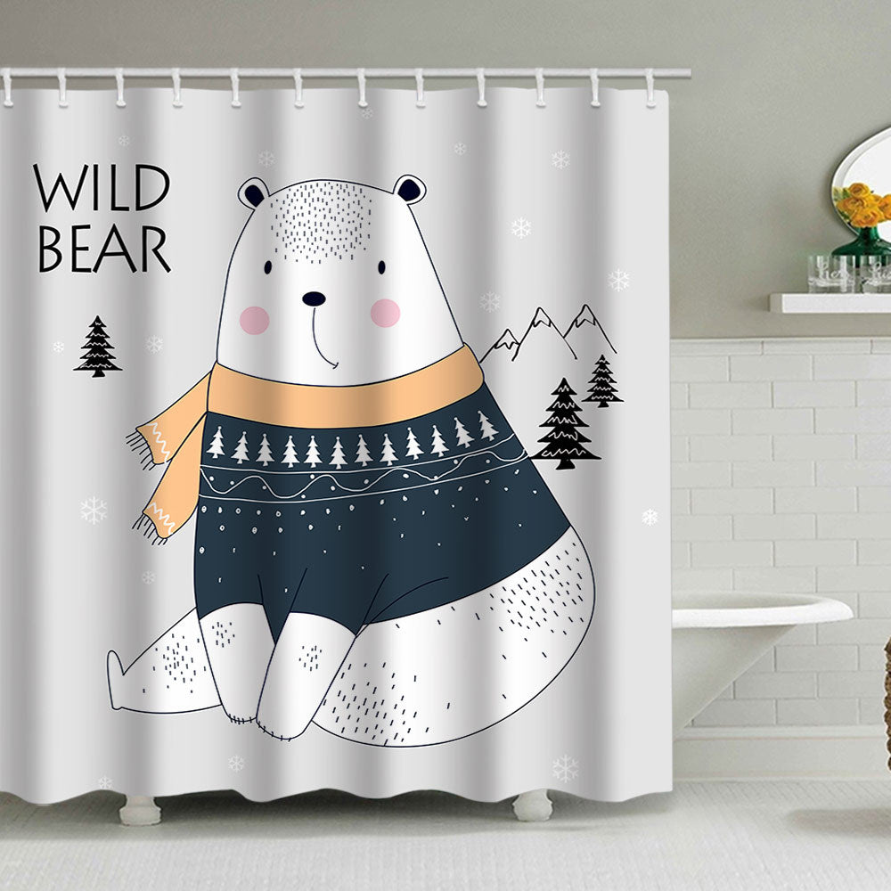 Playful Bear-Themed Shower Curtain Stornfield
