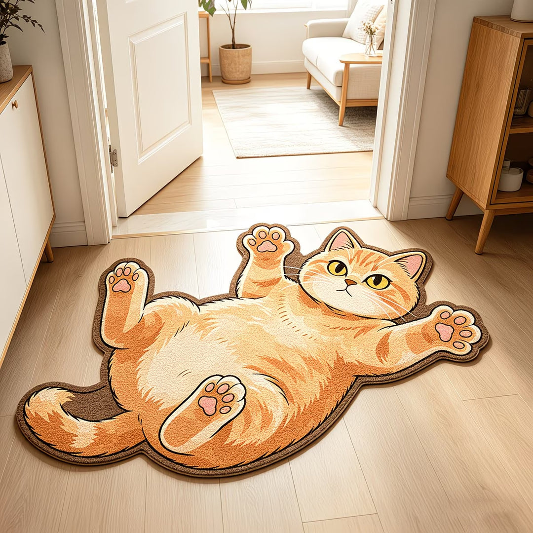 Cartoon Cat-Shaped Area Rug