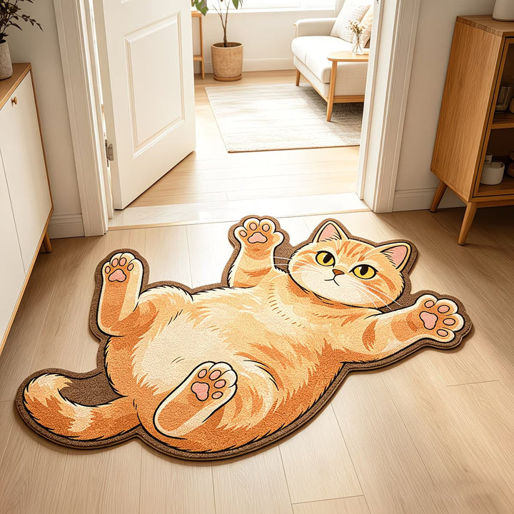 Cartoon Cat-Shaped Area Rug